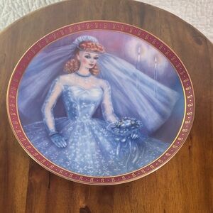 Danbury Mint Bridal Plate with Purple and Blue Accents